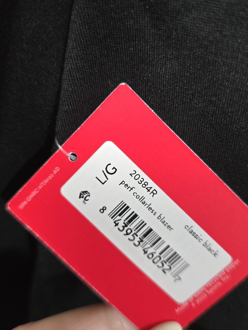 Spanx Perfect Collarless Blazer Black Size Large NWT - Picture 7 of 10